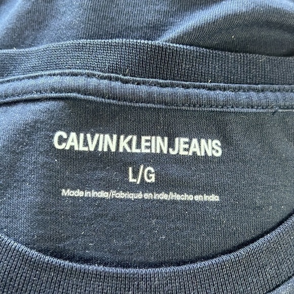 Calvin Klein Jeans Navy/Black Short Sleeve T-Shirt Size L - Picture 6 of 11